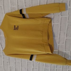 Forever 21 cropped "break the rules" crewneck sweater